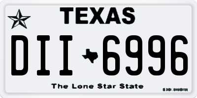 TX license plate DII6996