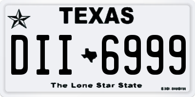 TX license plate DII6999
