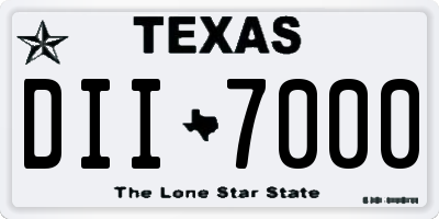 TX license plate DII7000