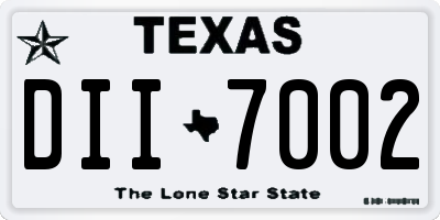 TX license plate DII7002