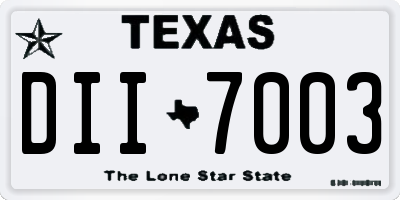 TX license plate DII7003