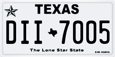 TX license plate DII7005