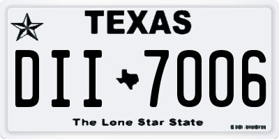 TX license plate DII7006