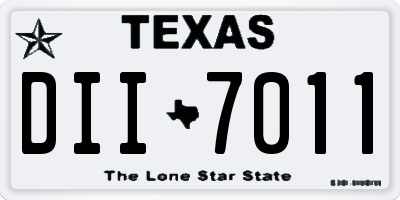 TX license plate DII7011