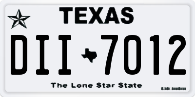 TX license plate DII7012