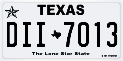 TX license plate DII7013