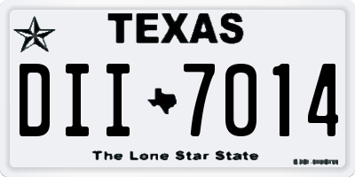 TX license plate DII7014