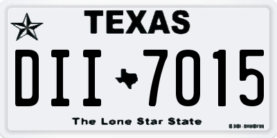 TX license plate DII7015