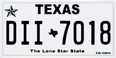TX license plate DII7018