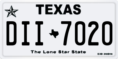 TX license plate DII7020