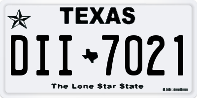 TX license plate DII7021