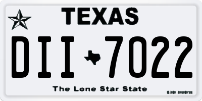 TX license plate DII7022