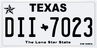 TX license plate DII7023