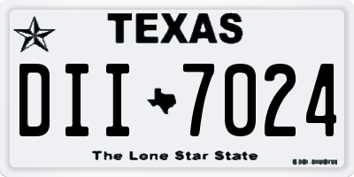 TX license plate DII7024