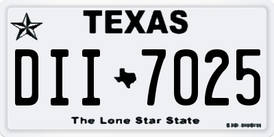 TX license plate DII7025