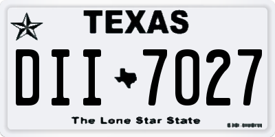 TX license plate DII7027