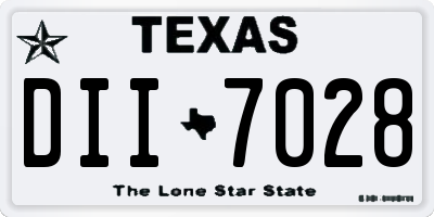 TX license plate DII7028