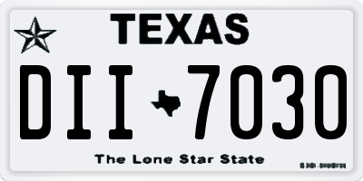 TX license plate DII7030
