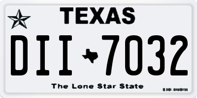TX license plate DII7032
