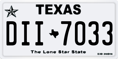 TX license plate DII7033