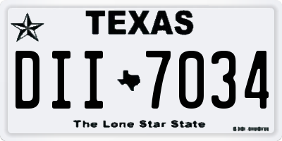 TX license plate DII7034