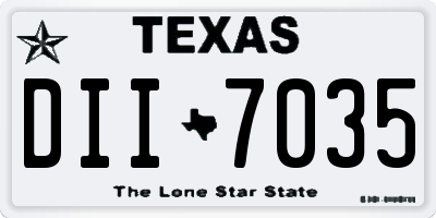 TX license plate DII7035