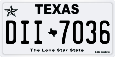 TX license plate DII7036