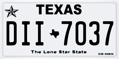 TX license plate DII7037