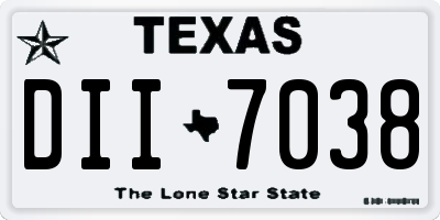TX license plate DII7038