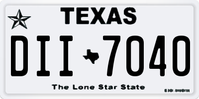 TX license plate DII7040