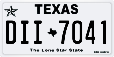 TX license plate DII7041