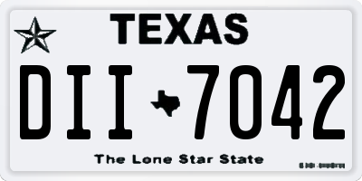 TX license plate DII7042