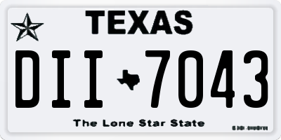 TX license plate DII7043