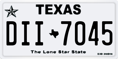 TX license plate DII7045
