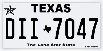 TX license plate DII7047