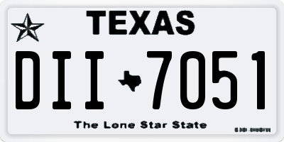 TX license plate DII7051