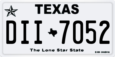 TX license plate DII7052