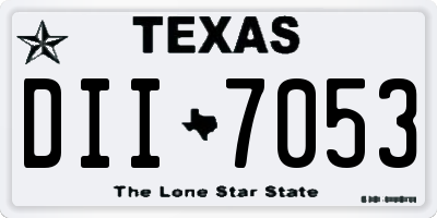 TX license plate DII7053