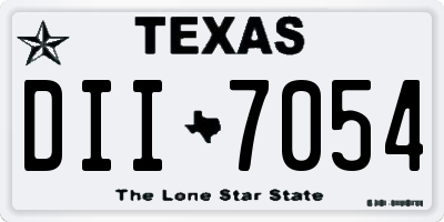 TX license plate DII7054