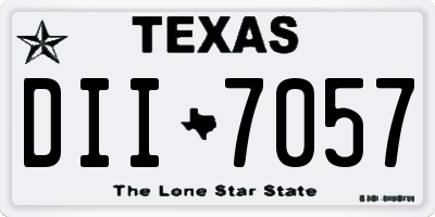TX license plate DII7057