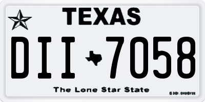TX license plate DII7058