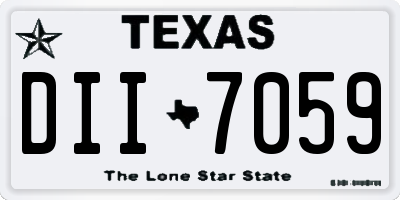 TX license plate DII7059