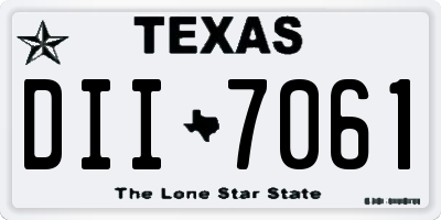 TX license plate DII7061