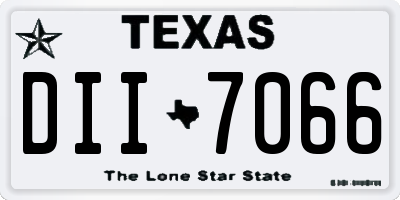 TX license plate DII7066