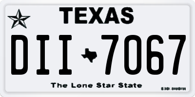 TX license plate DII7067