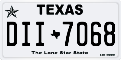 TX license plate DII7068