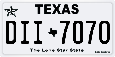 TX license plate DII7070