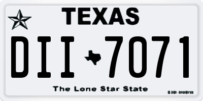 TX license plate DII7071