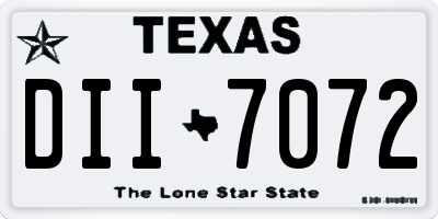 TX license plate DII7072