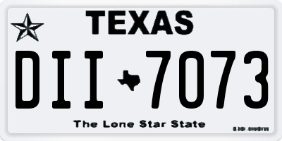 TX license plate DII7073
